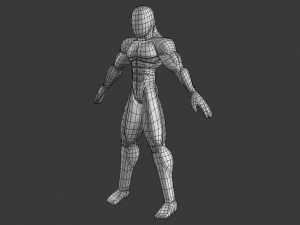 male base mesh - muscular cartoon fighter character Modelo 3D