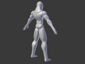 male base mesh - muscular cartoon fighter character Modelo 3D