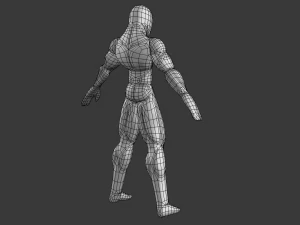 male base mesh - muscular cartoon fighter character 3D Model