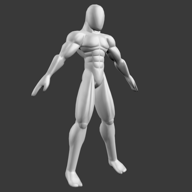 male base mesh - muscular cartoon fighter character 3D Model in Cartoon ...