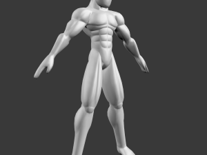 male base mesh - muscular cartoon fighter character Modelo 3D