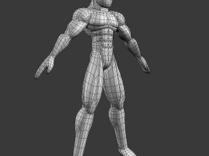 male base mesh - muscular cartoon fighter character Modelo 3D
