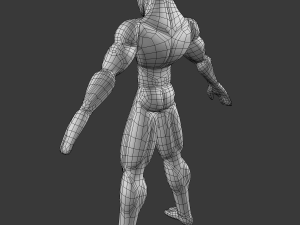 male base mesh - muscular cartoon fighter character Modelo 3D