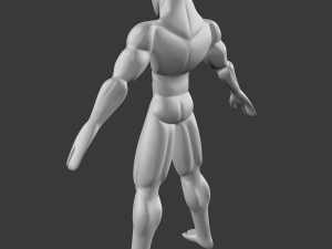 male base mesh - muscular cartoon fighter character Modelo 3D