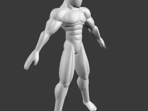 male base mesh - muscular cartoon fighter character Modelo 3D