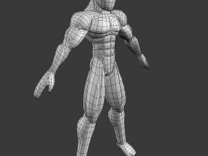 male base mesh - muscular cartoon fighter character Modelo 3D