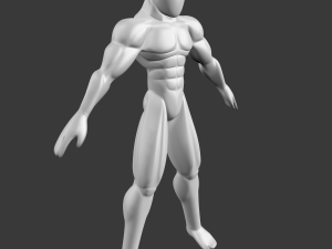 male base mesh - muscular cartoon fighter character Modelo 3D
