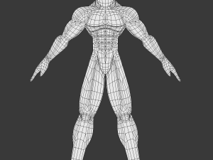 male base mesh - muscular cartoon fighter character Modelo 3D