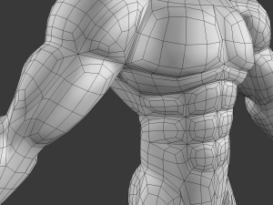 male base mesh - muscular cartoon fighter character Modelo 3D