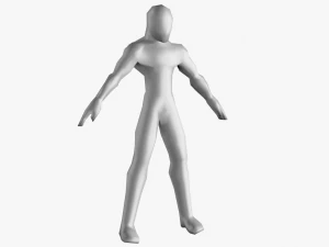 jaring dasar poli rendah - karakter pria Model 3D