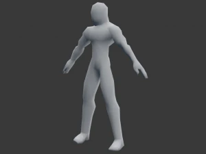 low poly base mesh - male character 3D Model