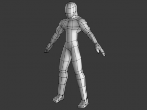 low poly base mesh - male character 3D Model