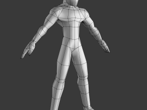 low poly base mesh - male character 3D Model