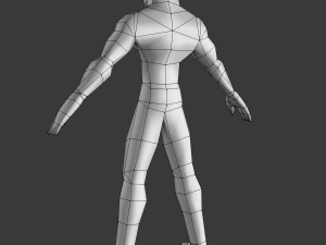 low poly base mesh - male character 3D Model