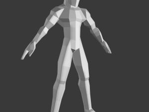 low poly base mesh - male character 3D Model