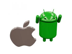 ikon Android dan Apple Model 3D