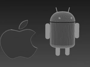 ikon Android dan Apple Model 3D