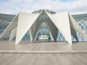 будівля місяця та зірки 3D Модель