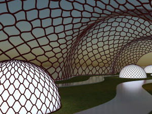 decorative glass tunnel for park model 3D Model