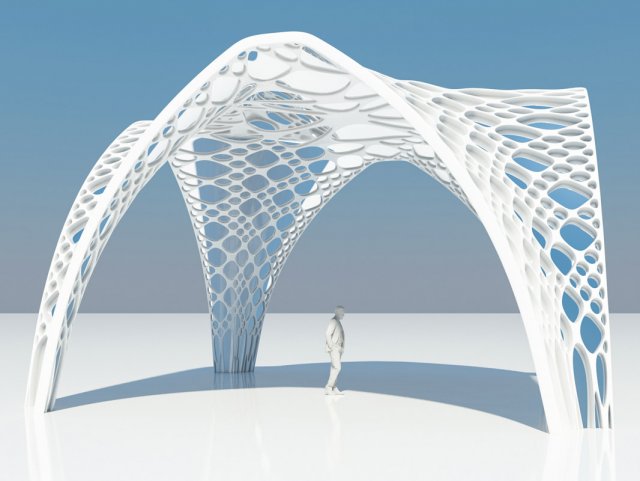 futuristic pergola 3D 모델 .c4d .max .obj .3ds .fbx .stl .blend 