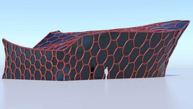 small future building Model 3D .c4d .max .obj .3ds .fbx .stl .blend 