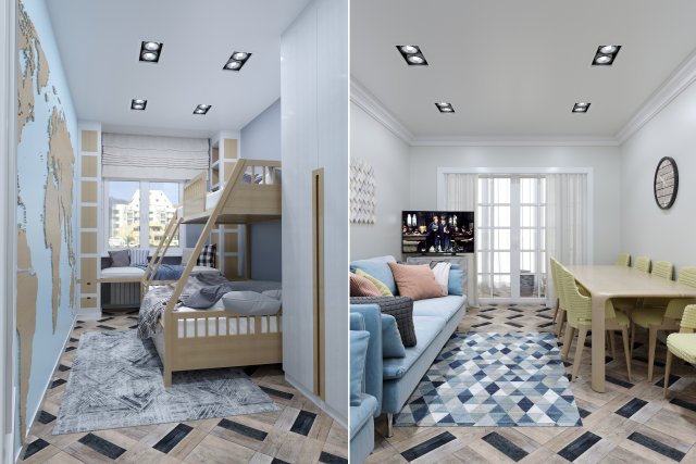 hostel apartment Model 3D .c4d .max .obj .3ds .fbx .stl .blend 