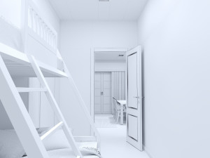 hostel apartment Model 3D