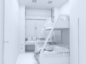 hostel apartment Model 3D
