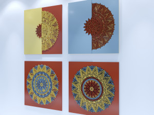 wall panel wood ornament 3D Model