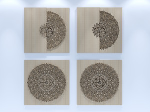 wall panel wood ornament 3D Model
