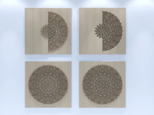 enfeite de madeira de painel de parede Modelo 3D