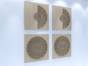 wall panel wood ornament 3D Model