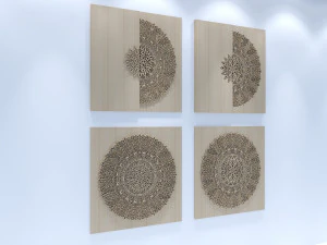 enfeite de madeira de painel de parede Modelo 3D