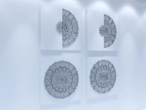 enfeite de madeira de painel de parede Modelo 3D