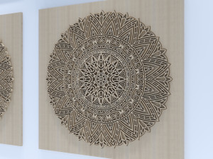 wall panel wood ornament 3D Model