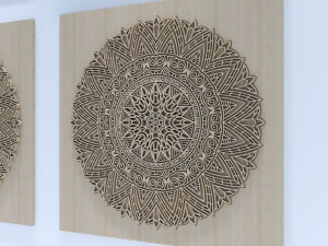 enfeite de madeira de painel de parede Modelo 3D