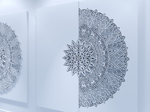 wall panel wood ornament 3D Model