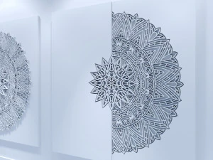 enfeite de madeira de painel de parede Modelo 3D