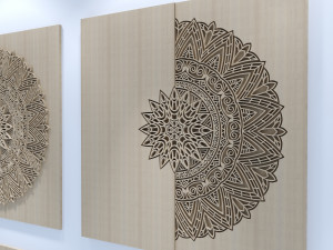 wall panel wood ornament 3D Model