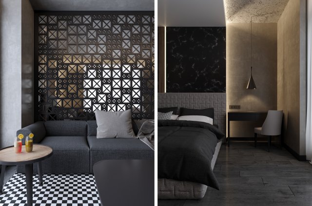 modern apartment for single people 3D Model .c4d .max .obj .3ds .fbx .stl .blend 
