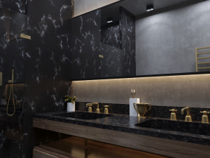 Modern apartment for single people bathroom Modelo 3D