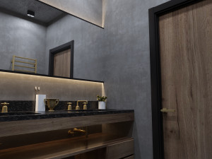 Modern apartment for single people bathroom Modelo 3D