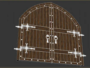 арочная двойная дверь 3D Модель