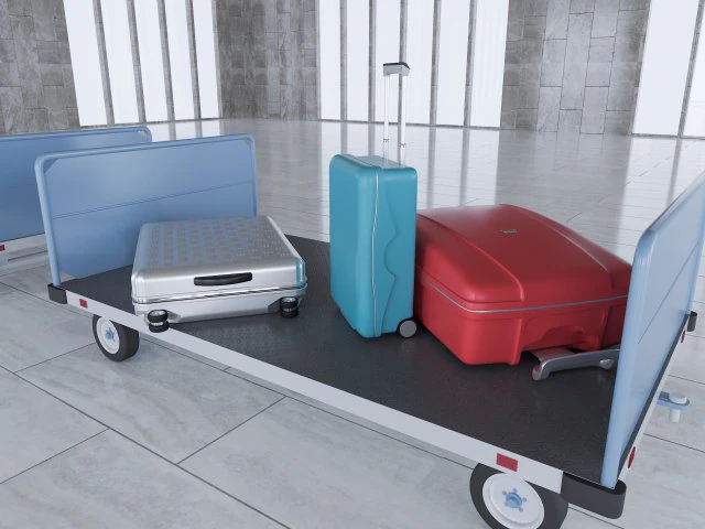 airport baggage carts 3D Model .c4d .max .obj .3ds .fbx .stl .blend 