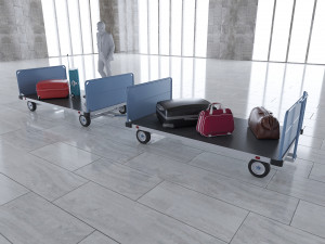 airport baggage carts 3D Model