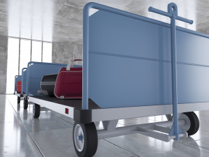 airport baggage carts 3D Model