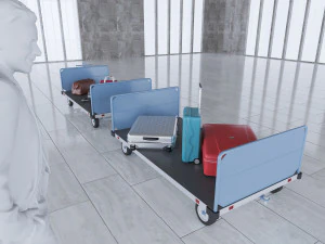 airport baggage carts 3D Model