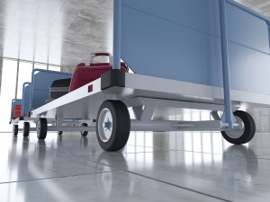 airport baggage carts 3D Model