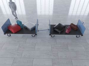 airport baggage carts 3D Model