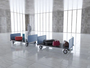 airport baggage carts 3D Model
